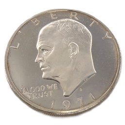 Beautiful 1971-S Proof Eisenhower Silver Dollar Mirror-Like Deep Cameo, GEM BU