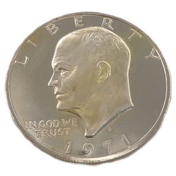 Beautiful 1971-S Proof Eisenhower Silver Dollar Mirror-Like Deep Cameo, GEM BU