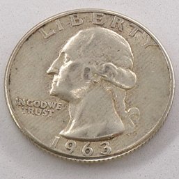 1963 Washington Silver Quarter Dollar
