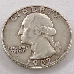 1962-D Silver Washington Quarter Dollar AU