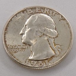 1961 Silver Washington Quarter Dollar AU/BU