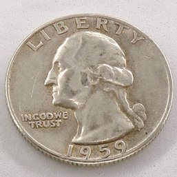 1959-D Silver Washington Quarter Dollar AU