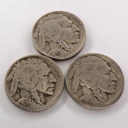(3) Buffalo Nickels 1920, 1935, 1936-D