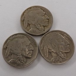 (3) Buffalo Nickels 1936-D, 1936, 1934