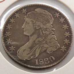 Beautiful 1830 Capped Bust Silver Half Dollar