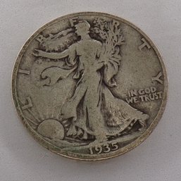 ERROR 1935-S/D 'Strong' Walking Liberty Silver Half Dollar
