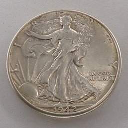 1942 Walking Liberty Silver Half Dollar (AU55/58)