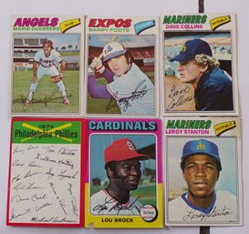 (6) Six 1970's Topps Baseball Cards
