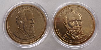 (2 Gem BU Presidential $1), 2011-D Hayes & Grant In OGP Plastic Coin Capsule Holders