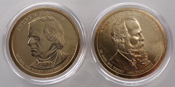 Series Key Dates (2 Gem BU Presidential $1), 2011-P Hayes & Johnson In OGP Plastic Coin Capsule Holders