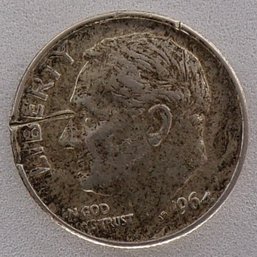 1964 Silver Roosevelt Dime Lightly Circulated/Details
