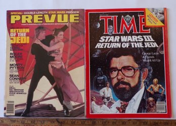 Two Like-New Vintage Magazines TIME 5/83 & Prevue 6/83 Both Are Star Wars Return Of The Jedi