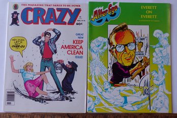 Two Like-New Vintage Comic/Magazines Crazy 1978 & Alter Ego 1978 'Everett On Everett'