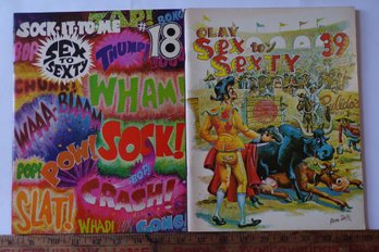 2 ADULT Like-New Vintage Comic-Magazines 'Sex To Sexty' 1970-Sock-It-To-Me #18 & 1971 Olay #39