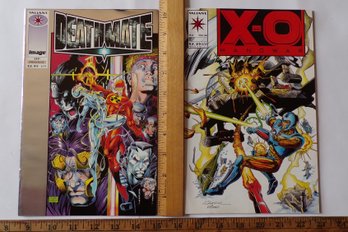 2 Vintage Valiant Comic Books 'X-O Manowar' Vol. 1 #18 (7/93) & 'Deathmate' Vol. 1 #1 (9/93) NMMINT