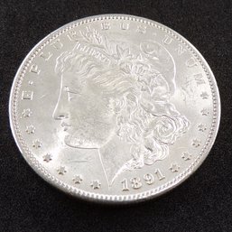 Beautiful 1891-S (Very Scarce In Higher Grades) Morgan Silver Dollar Choice BU Strong Strike