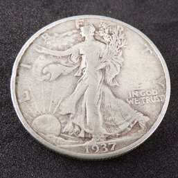 1937 Walking Liberty Silver Half Dollar Lightly Circulated