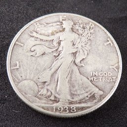 1938 Walking Liberty Silver Half Dollar Choice AU