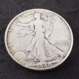 1940-S Walking Liberty Silver Half Dollar Lightly Circulated