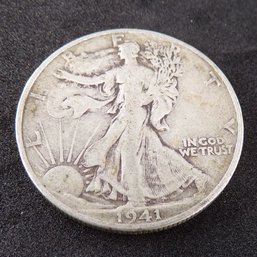 1941-S Walking Liberty Silver Half Dollar Lightly Circulated