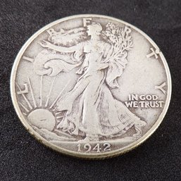 1942 Walking Liberty Silver Half Dollar (AU55/58)