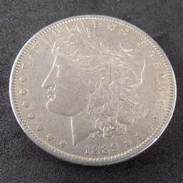 1889 Morgan Silver Dollar Lightly Circulated AU 50/55
