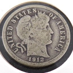 1912 Barber Silver Dime (Some Liberty)