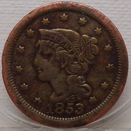 ERROR Clashed Die Obverse 1853 Large Cent