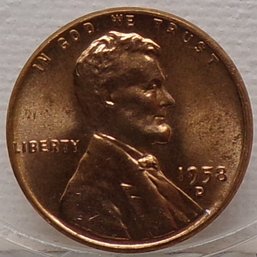 1958-D Lincoln Wheat Cent Brilliant Uncirculated Red