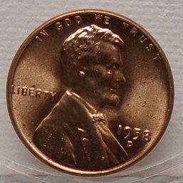1958-D Lincoln Wheat Cent Brilliant Uncirculated Red