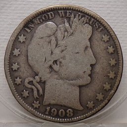 1908-S Barber Silver Half Dollar (Some Liberty)