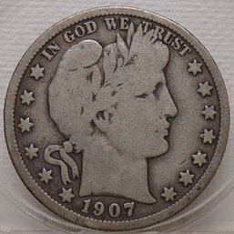 1907-D Barber Silver Half Dollar (Some Liberty)