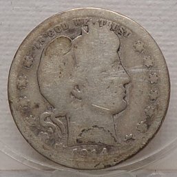 1914-D Barber Silver Quarter Dollar