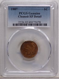 1907 Indian Cent-PCGS Genuine Cleaned XF Detail