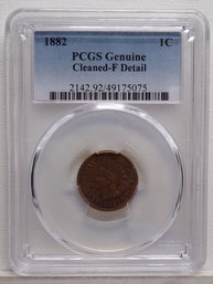 1882 Indian Cent-PCGS Genuine Cleaned Fine Detail