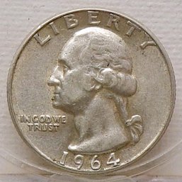 1964 Silver Washington Quarter Dollar BU