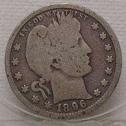1896 Barber Silver Quarter Dollar (Some Liberty)