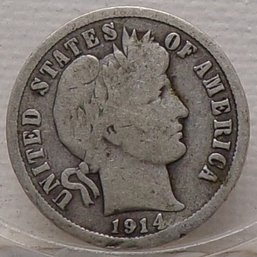 1914-D Barber Silver Dime