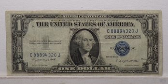 1935G $1 Silver Certificate (One Dollar Blue Seal) Lightly Circulated