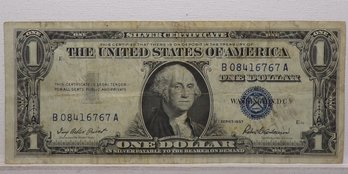 1957 $1 Silver Certificate (One Dollar Blue Seal) Lightly Circulated