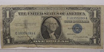 1957A $1 Silver Certificate (One Dollar Blue Seal) Lightly Circulated