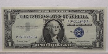 1957A $1 Silver Certificate (One Dollar Blue Seal) Closely Uncirculated