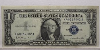 1957B $1 Silver Certificate (One Dollar Blue Seal) Closely Uncirculated