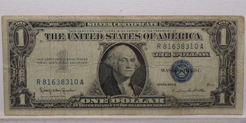 1957B $1 Silver Certificate (One Dollar Blue Seal) Lightly Circulated