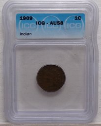 1909 Indian Head Cent-ICG AU58