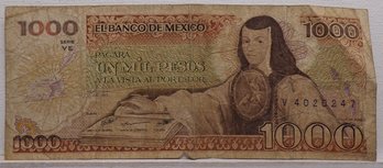 Vintage Bank Of Mexico 1000 Pesos