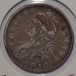 1812 Capped Bust Silver Half Dollar VF/XF (Over 200 Years Old) Details