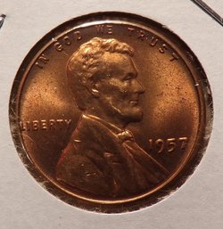 1957 Lincoln Wheat Cent Brilliant Uncirculated Red