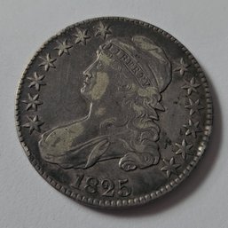 Beautiful 1825 Capped Bust Silver Half Dollar About Uncirculated