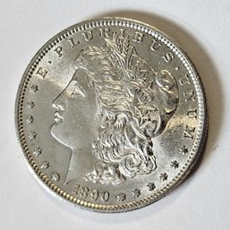 Beautiful Brilliant Uncirculated 1890-S Morgan Silver Dollar